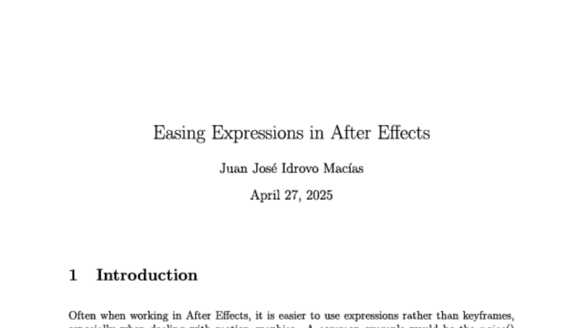 Easing Expressions in After&nbsp;Effects